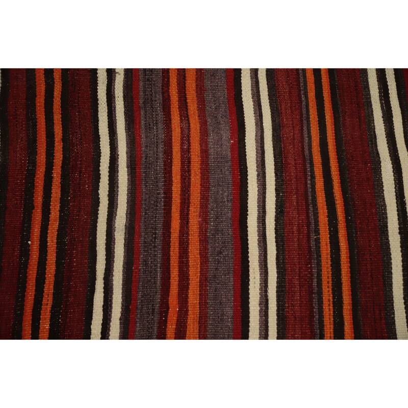 Hand Woven Oriental 100% Wool Carpet Southwestern Geometric Multi-Colored Kilim Area Rug - 10' 4'' X 5' 4''
