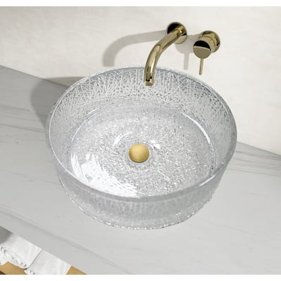 Stadium 16" & 14" Round Basin Glass Bathroom Vessel Sink