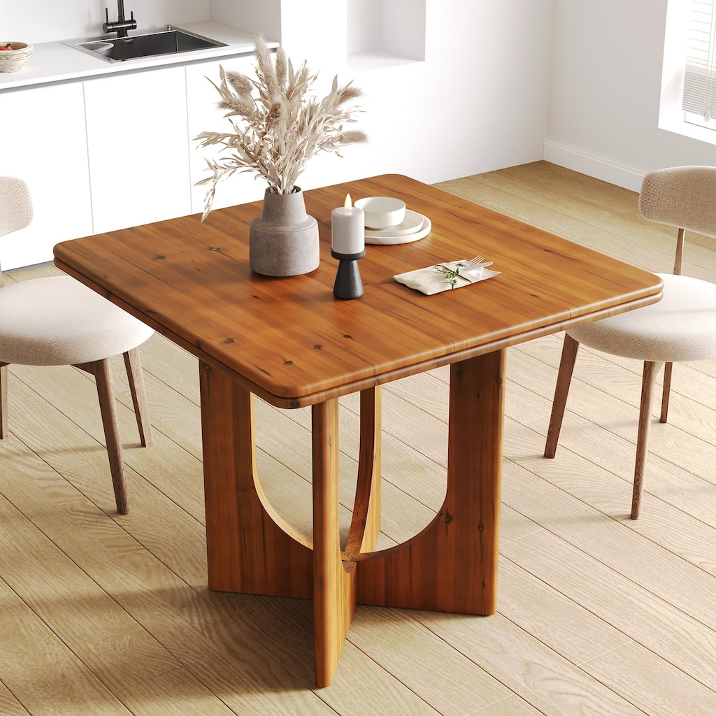 Small Solid Wood Square Dining Table for 2-4 People - 31.5" W x 31.5" D x 30.3" H