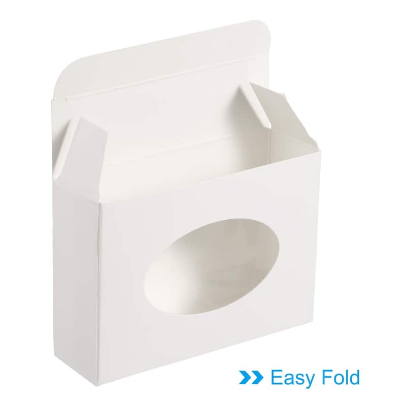 4"x3"x1" Paper Soap Box with Window, 30 Pack Soap Boxes Oval