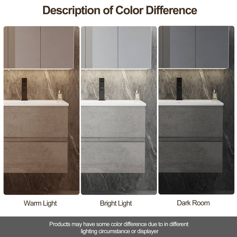 Wall Mounted Bathroom Vanity Sink Combo Cabinet Vanity Set