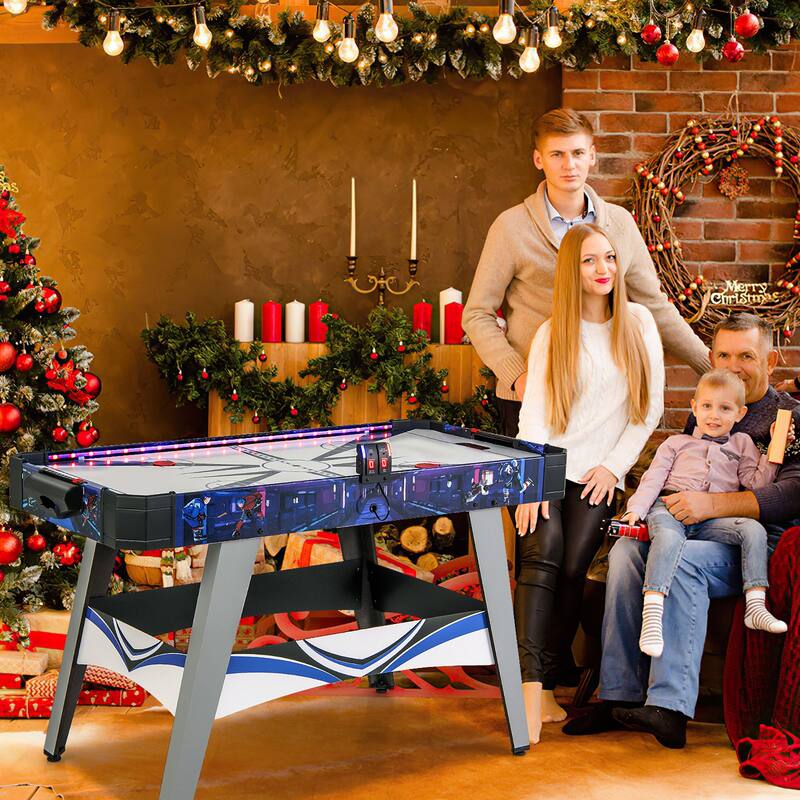 Gymax 54'' Air Hockey Game Table w/2 Pushers Pucks Adjustable Foot