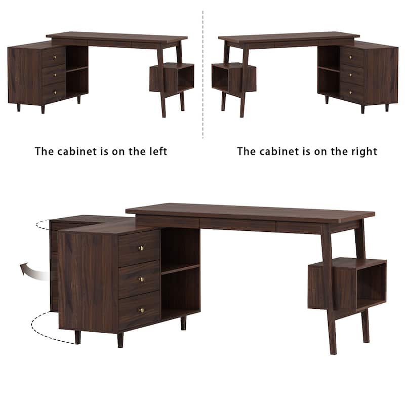 Office Desk 55.1"Large Executive Desk Computer Desk Simple Workstation
