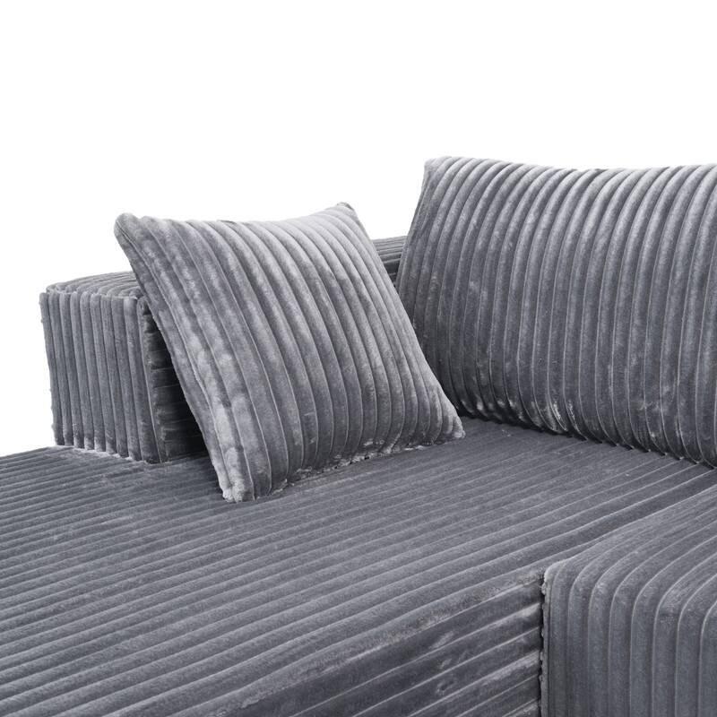 105-in L Casual Gray( Corduroy)-Right Chaise Sectional
