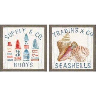 Danhui Nai 'Floursack Nautical' Framed Art (Set of 2)