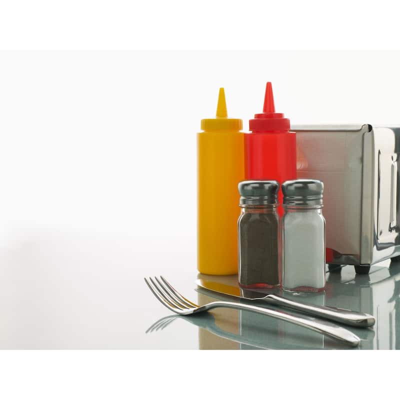Classic 2.5-Ounce Diner Style Square Glass Salt or Pepper Shaker - Clear