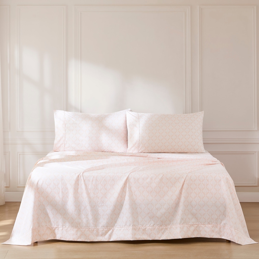 Lush Decor Romer Damask Peach Sheet Set
