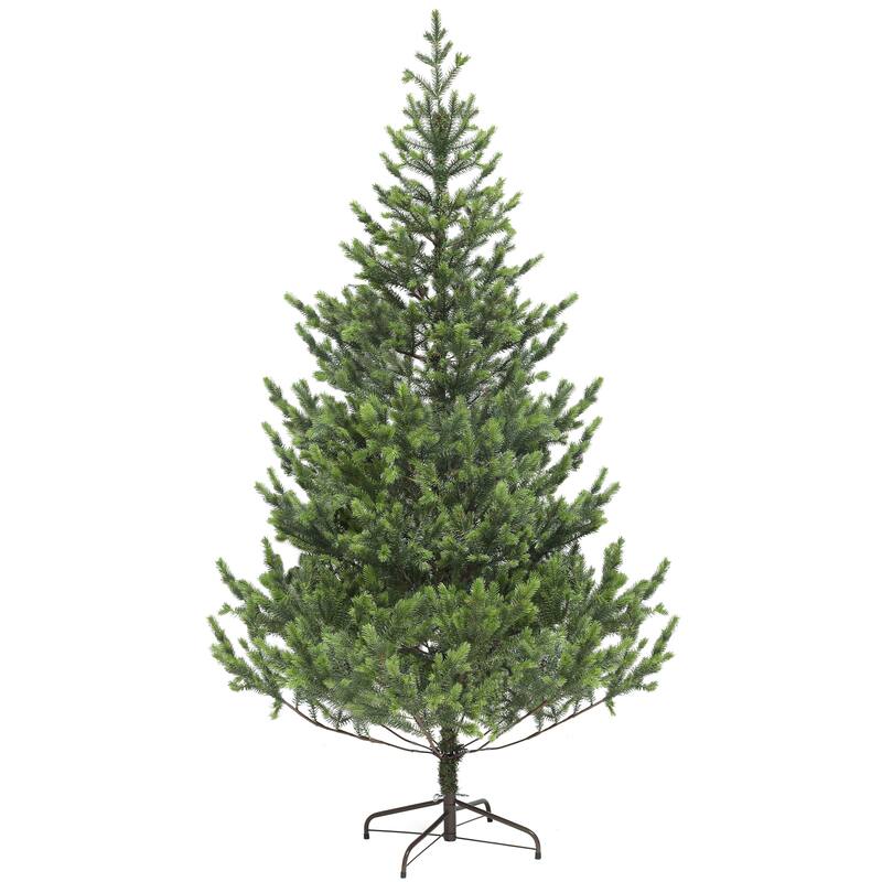 6ft Artificial Christmas Tree, Sparse Realistic Cedar Tree with 1933 Tips, Easy Assembly, Hinged Xmas Tree - Green - Green