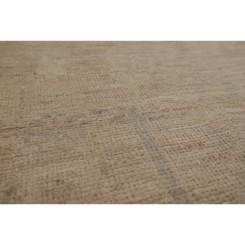 Vegetable Dye Oushak Oriental Large Rug Handmade Floral Wool Carpet - 11'10"x 14'1"