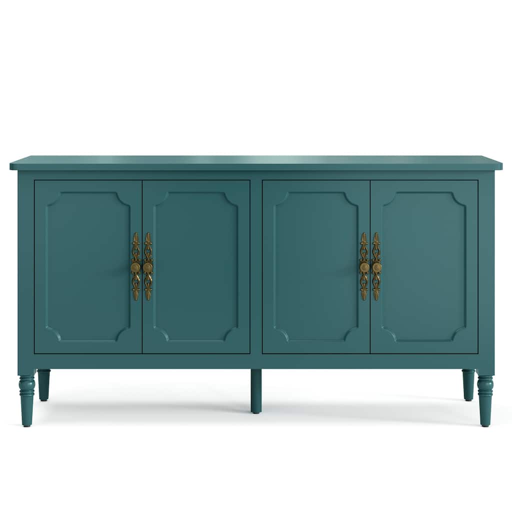 59" W Sideboard Cabinet with Adjustable Shelves and 4 Doors - N/A