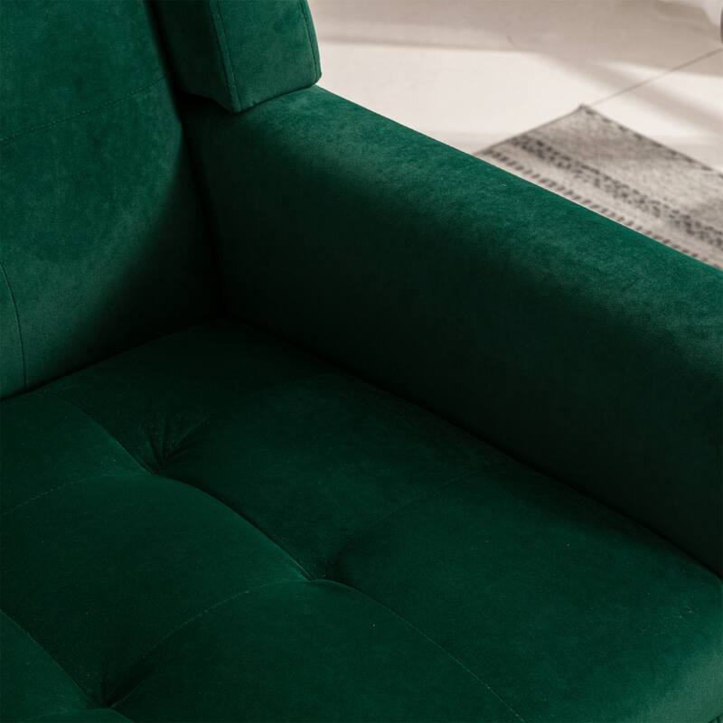 Velvet Accent Chair with Curved Back