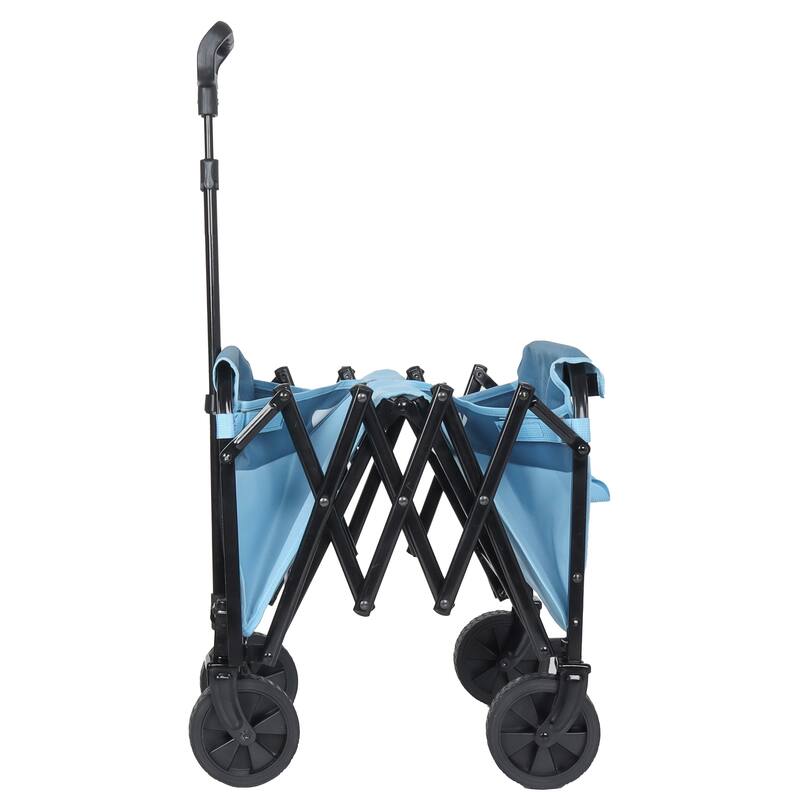 Collapsible Wagon with Wheels, Lightweight Utility Camping Wagons Carts Foldable with 3600lbs Weight Capacity, Carts