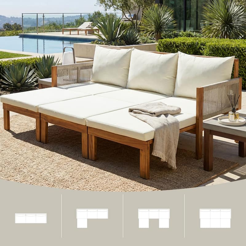 3-in-1 Outdoor Daybed & Patio Sofa with Pull-Out Sleeper by Leisure Zone