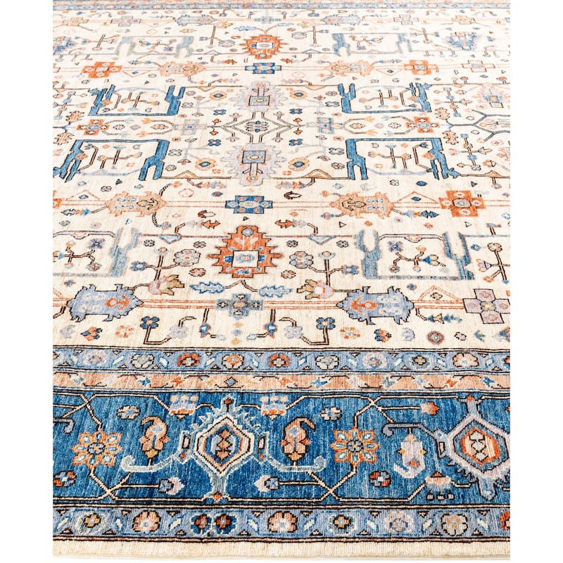 Serapi One-of-a-Kind Hand-Knotted Area Rug - Ivory - 9' 0" x 11' 10"