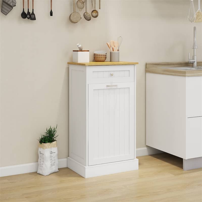 One Drawers and One-Compartment Tilt-Out Kitchen Trash Cabinet