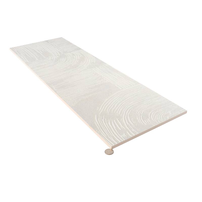 Terrain 12x36 Off-White Ceramic Large Format Trowel Plaster-Style Wall Tile (5.82 sq ft/case) - 4 Pack