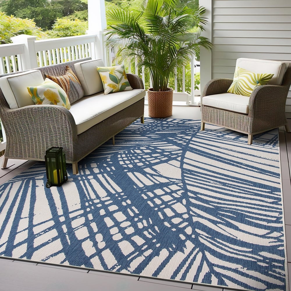 World Rug Gallery Nature Inspired Tropical Indoor/Outdoor Area Rug