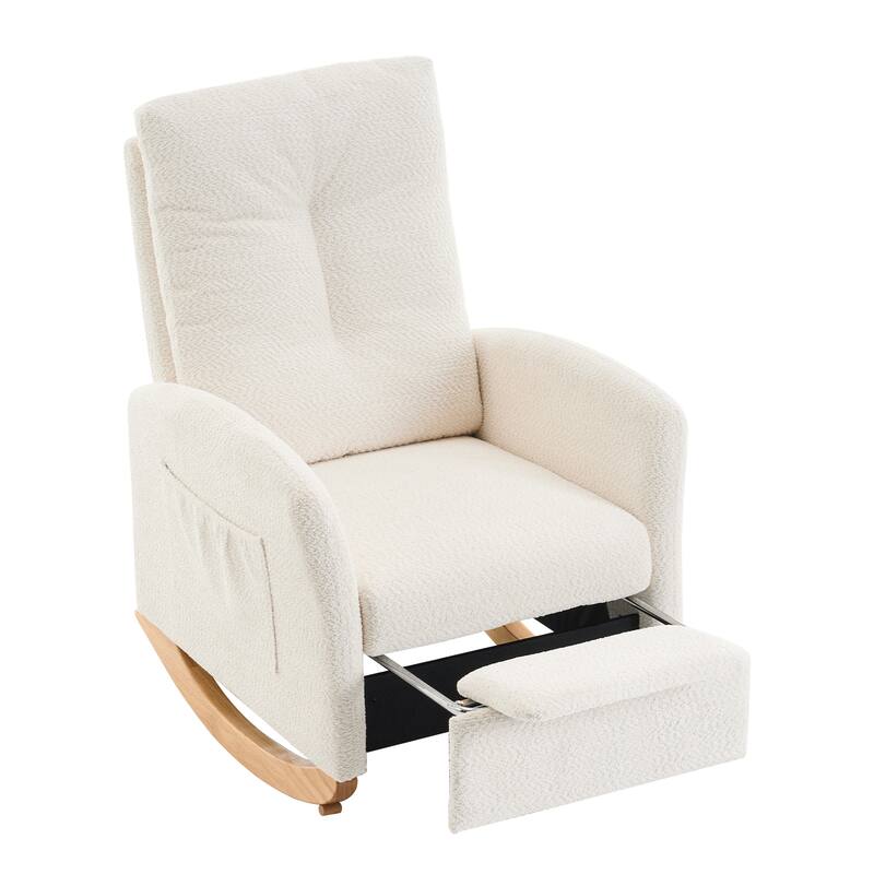 35.8" High Back Rocking Chair with Footrest