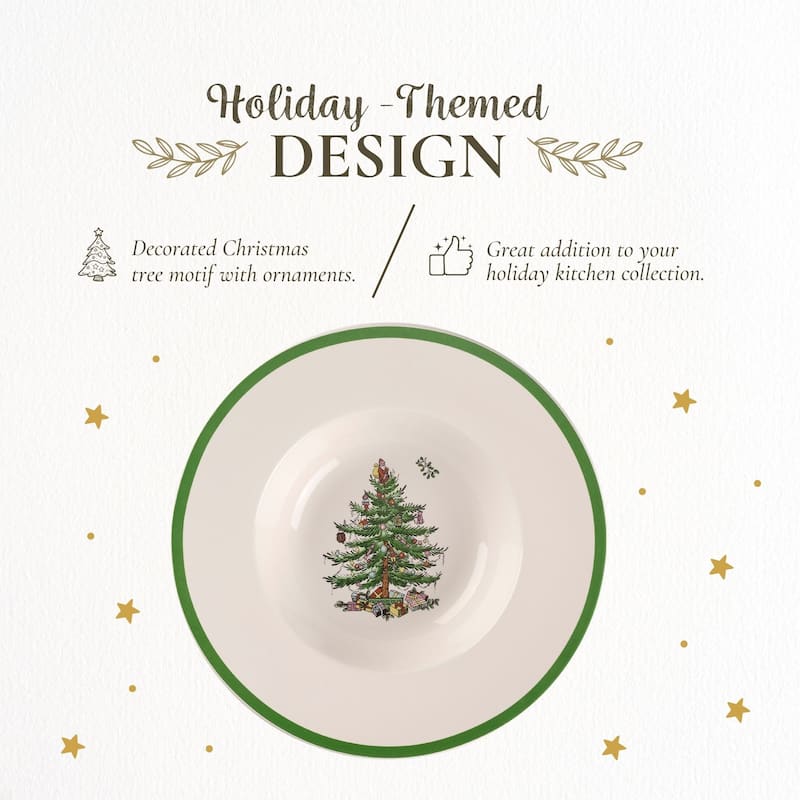 Spode Christmas Tree Set of 4 Pasta Bowls - 10 in