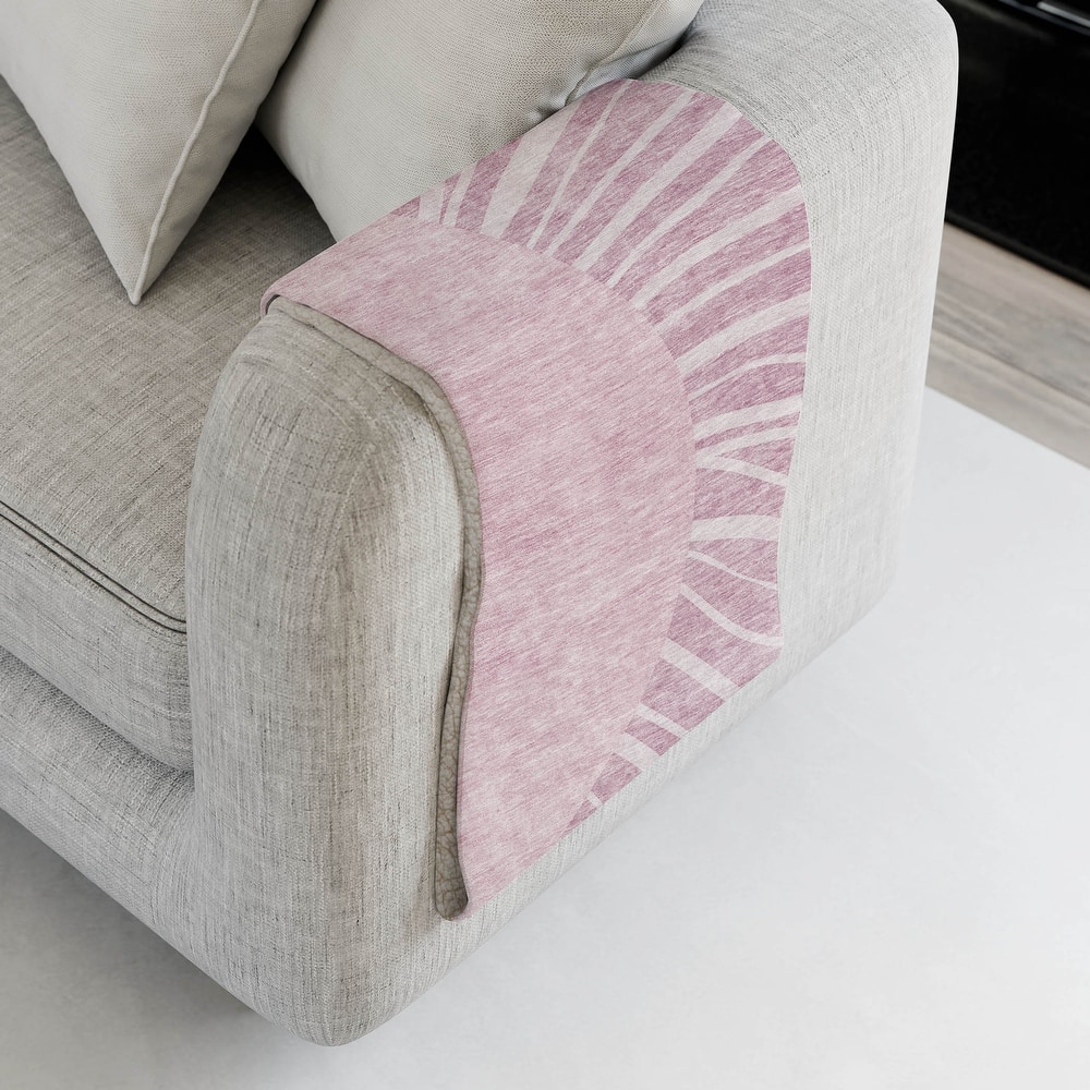 Premium Machine Washable Modern Sun Sherpa Throw Blanket