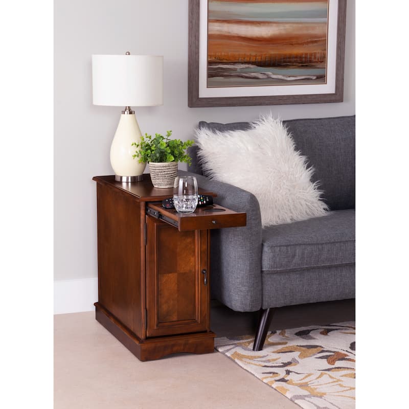 Rectangular Accent Table with USB and Storage Compartment - 24" - Hazelnut Brown