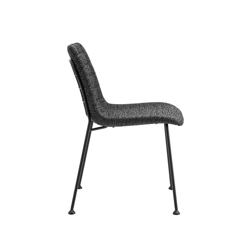 Elma Side Chair in Black Fabric with Matte Black Frame and Legs - Set of 2