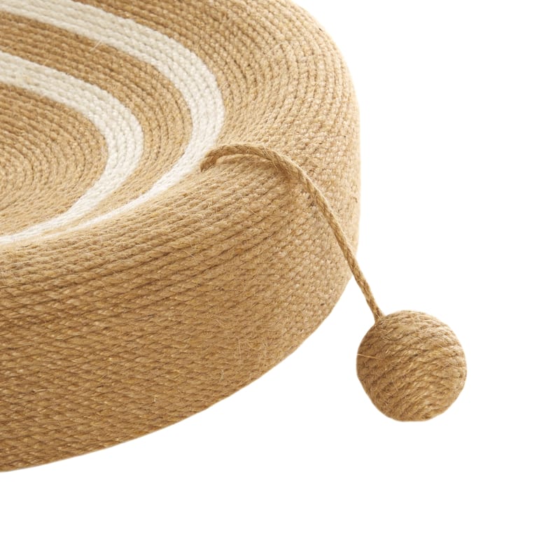 SAFAVIEH Home Natural Ivory 16"W x 24"L x 4"H Cat Scratch Toy Oval Jute Bed - 16''W x 24''L x 4''H