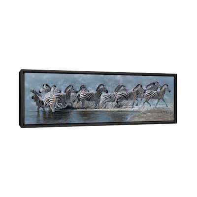 iCanvas "Flight of The Zebras" by Pip McGarry Framed Canvas Print