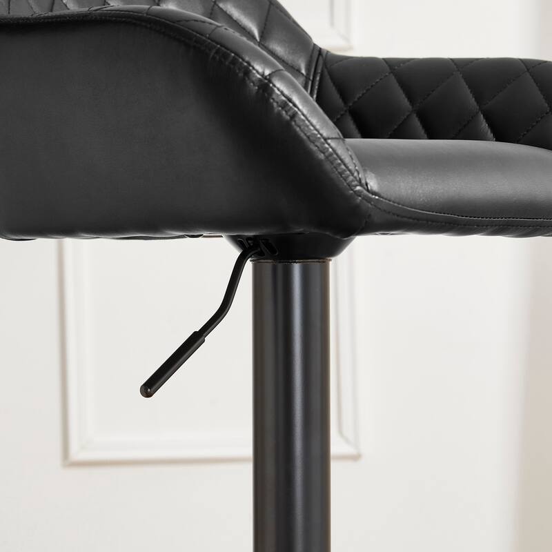 Glitzhome Mid-Century Height Adjustable Faux Leather Swivel Counter Bar Stools