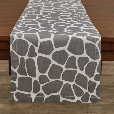 Split P Gray Giraffe Printed Table Runner 72''L - 15" X 72"