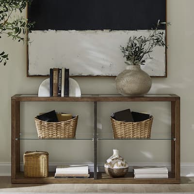 Liberty furniture Bayhill Trellis Glass Top Sofa Table - Width 59" x Depth 22" x Height 11"
