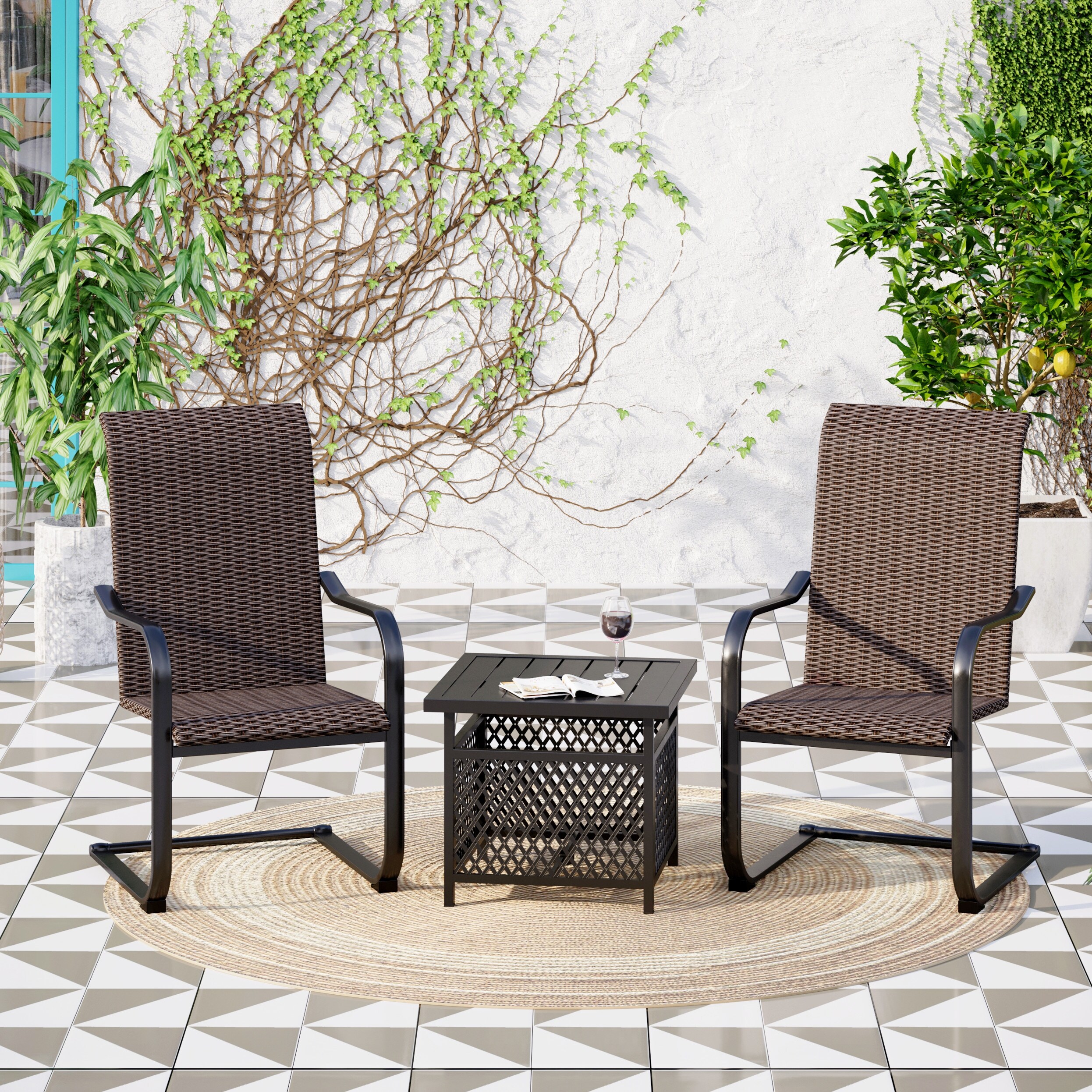 3 piece patio set with umbrella hole sales