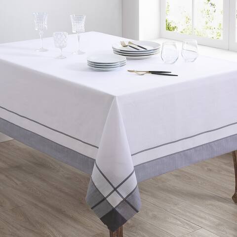 Casual Tablecloth With Banded Border Design