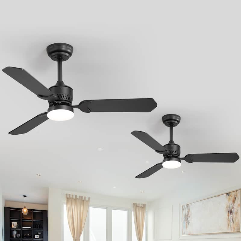1/2 Set 42-in Integrated Ceiling Fan with LED Light and Remote(3 Reversible Blades）