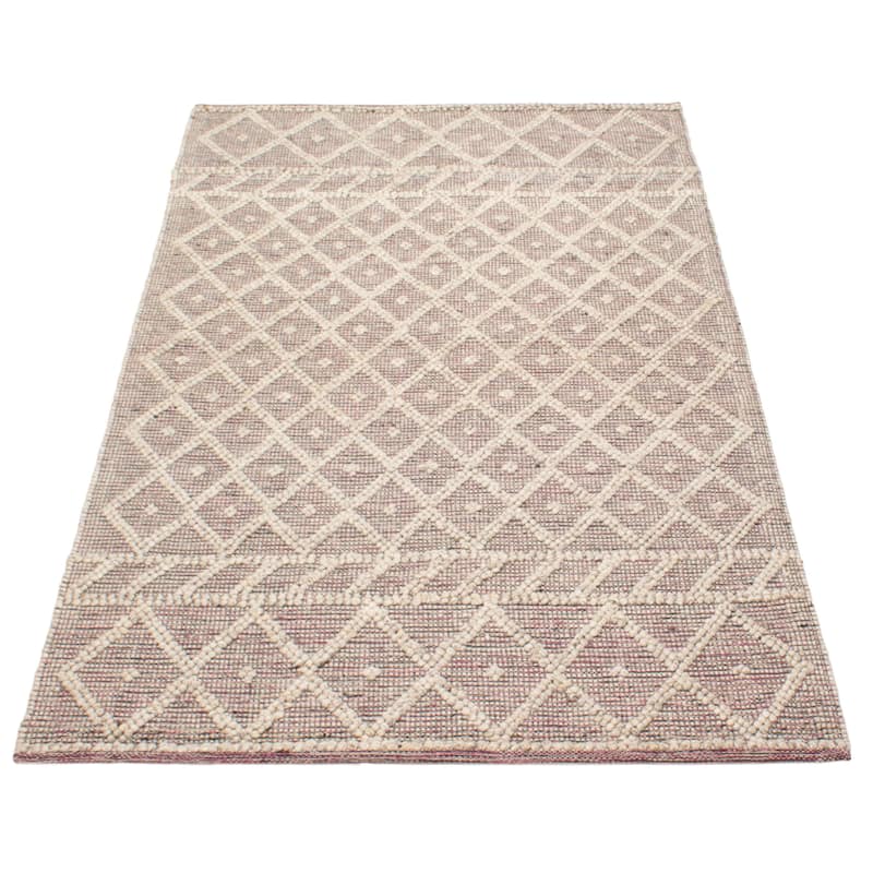 ECARPETGALLERY Braid weave Sienna Khaki Wool Rug - 5'0 x 8'4