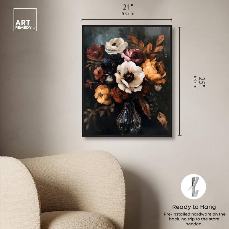 Velvet Night Bloom I Canvas by Art Remedy