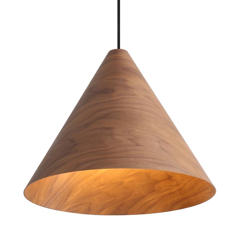 Golden Lighting Conique 2-light Pendant in Dark Walnut - Silver
