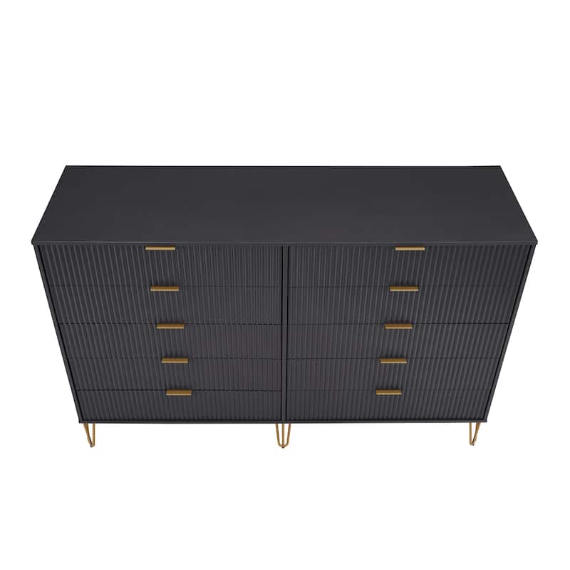 Manhattan Comfort Dumbo Modern 10-Drawer Double Tall Dresser