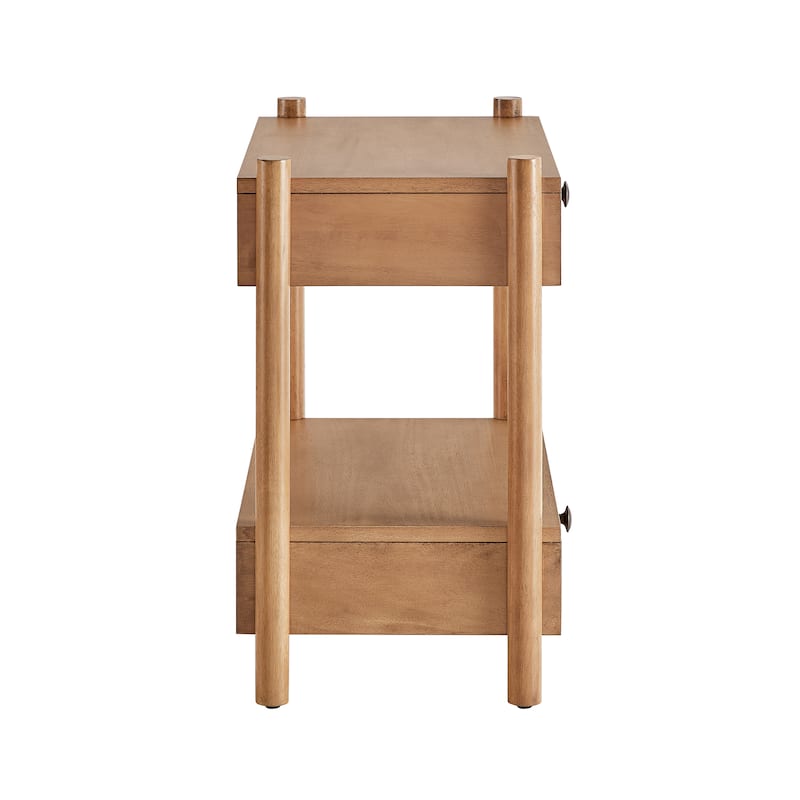 Bower Home 2-Drawer Wood End Table Nightstand