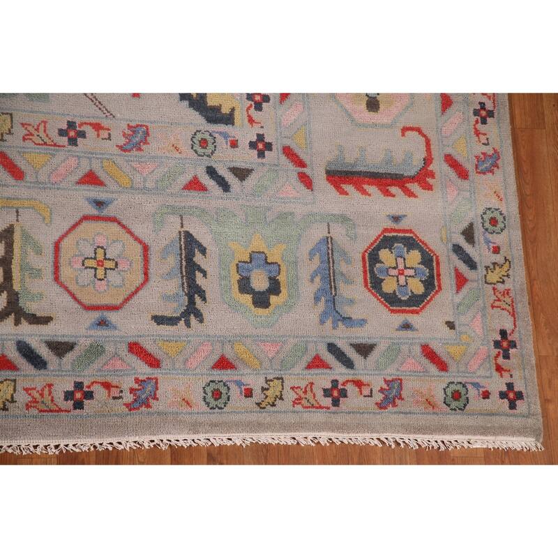 All-Over Large Floral Oushak Oriental Area Rug Wool Carpet - 12'0"x 14'9"
