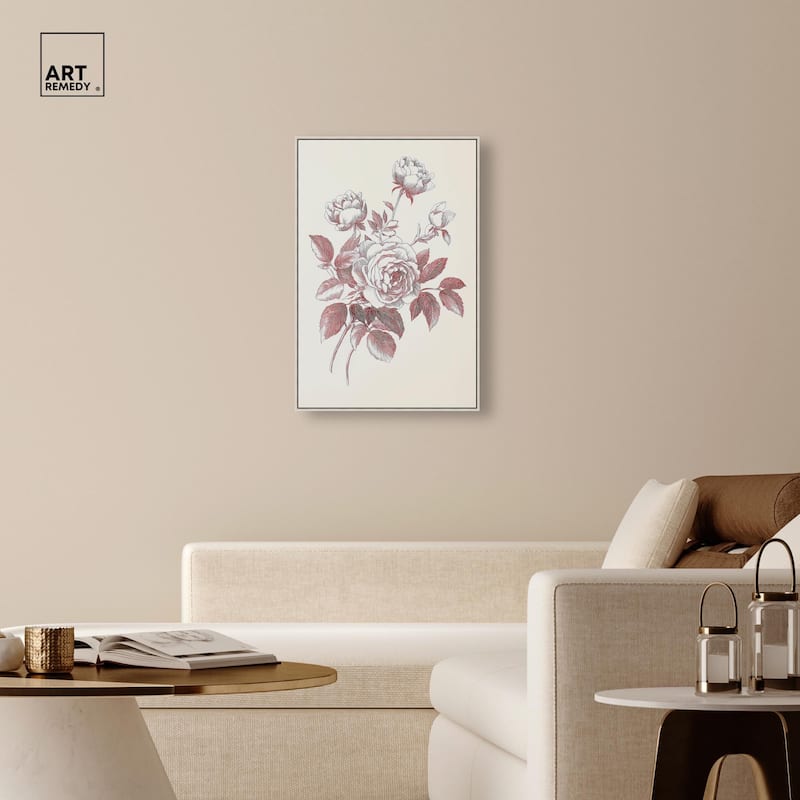 Breezy Red Pencil Blooms II Canvas by Art Remedy