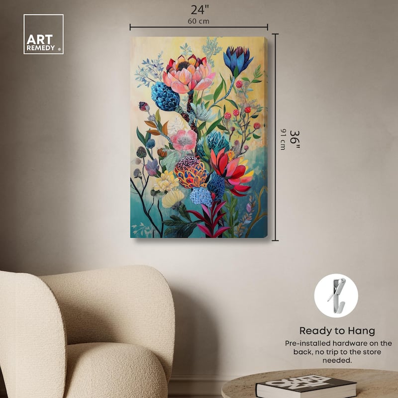 Exotic Bloom Medley I Canvas by Art Remedy, Gallery Wrapped