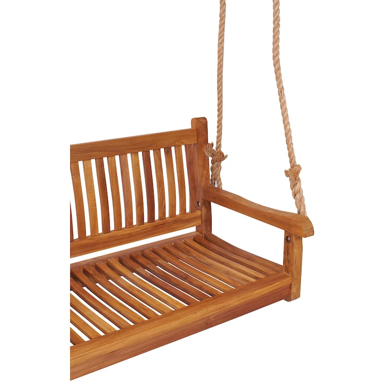 Chic Teak Elzas Teak Wood Outdoor Triple Porch Swing, 71 inch
