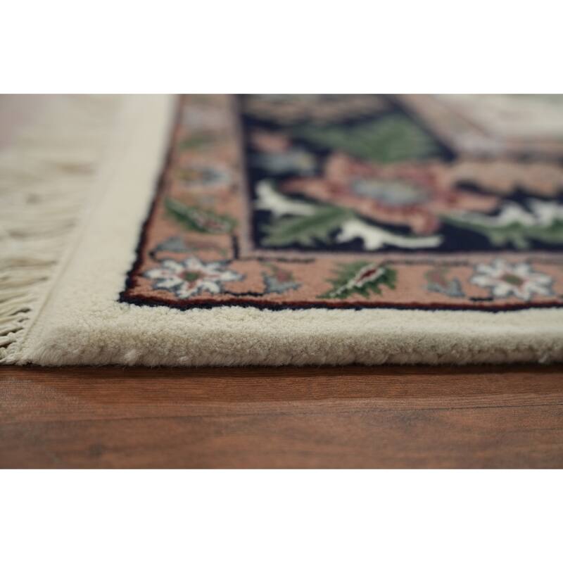 Hand Knotted Oriental 100% Wool Carpet Traditional All-Over Beige & Ivories Aubusson Area Rug - 9' 0'' X 6' 0''