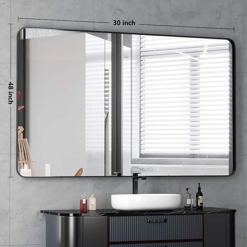 Wall Mirror Vanity Mirror Bathroom Mirror with Round Corner (1 Piece)