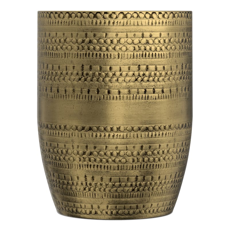 WYNDENHALL Jean 15" Wide Tribal Pattern Metal Accent Table & Assembled - 15"w x 15" d x 20" h
