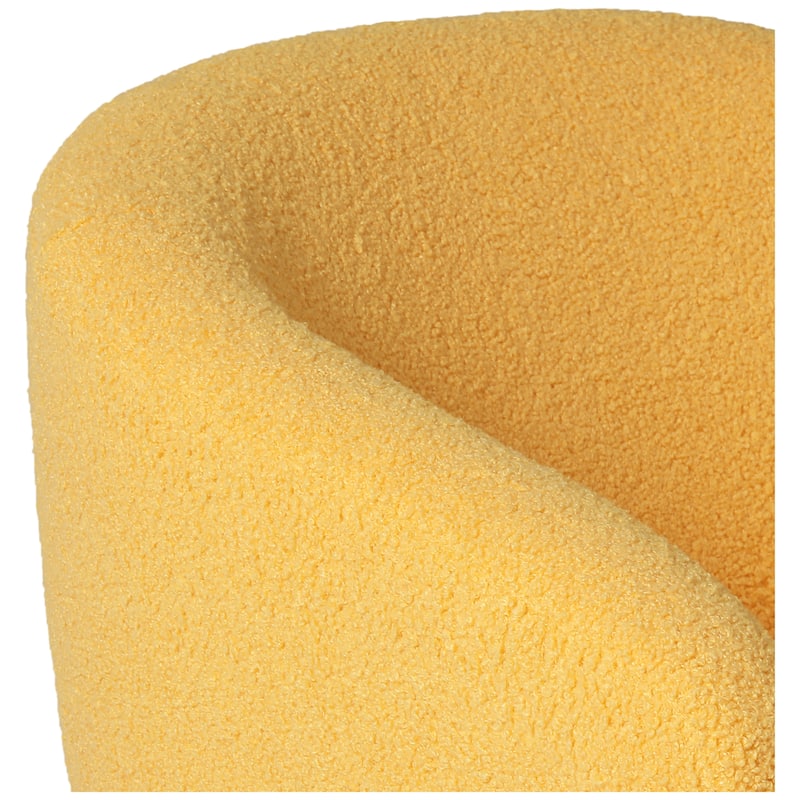 Bayville Sherpa Polyester Upholstered Barrel Chair - Faux Shearling