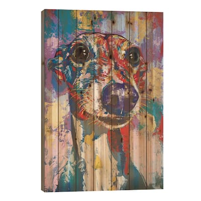 Italian Greyhound III Print On Wood by Tadaomi Kawasaki - Multi-Color