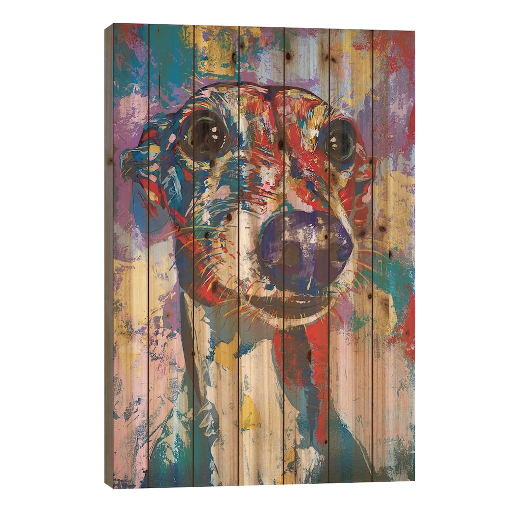 Italian Greyhound III Print On Wood by Tadaomi Kawasaki - Multi-Color