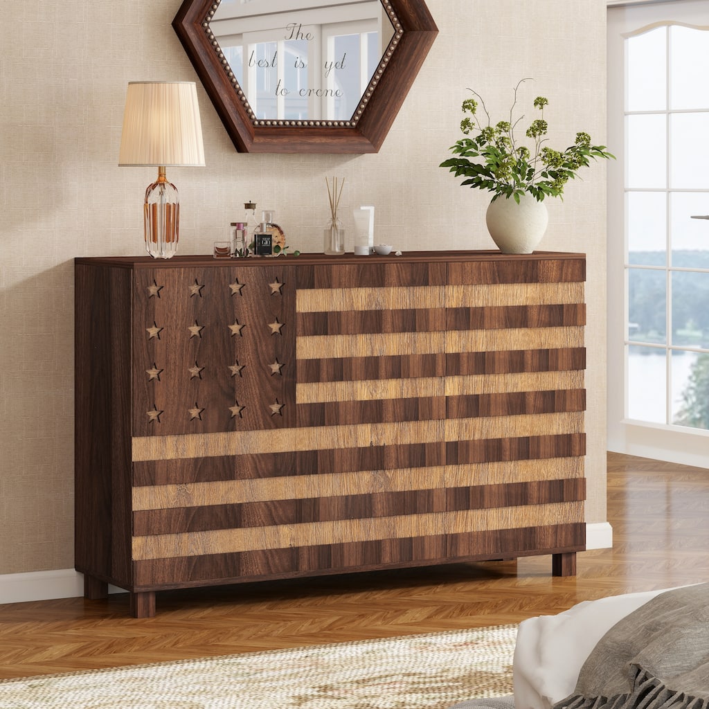 55" Buffet Sideboard Storage Cabinet with 2 Drawers and 3 Doors